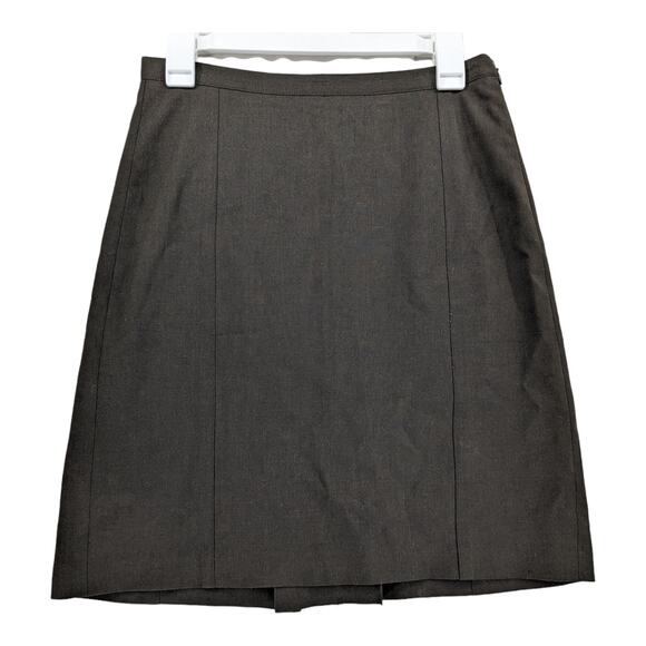 The Limited Stretch Pencil Skirt 4 Brown Side Zip Slit Office Work‎ Formals Mini - Picture 1 of 11
